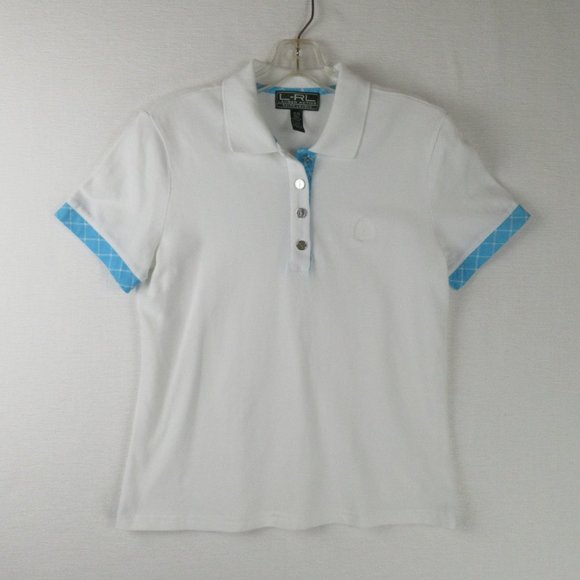 Lauren Ralph Lauren Active Classic Sport Polo Size M Contrast Trim - Picture 1 of 10